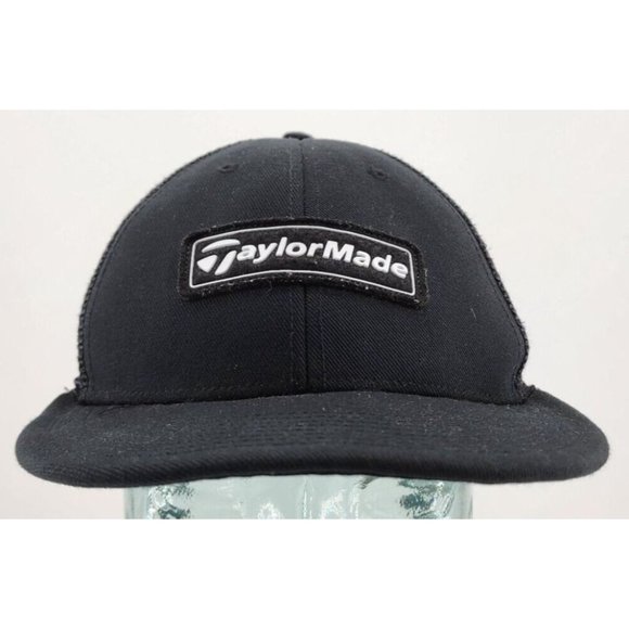 Taylormade Golf Snapback Hat Cap Black Patch Embroidered Logo Mesh Back OSFA - Picture 2 of 9